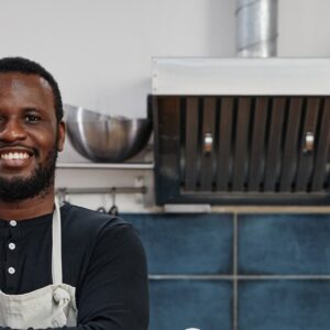 African American Chef in Kitchen